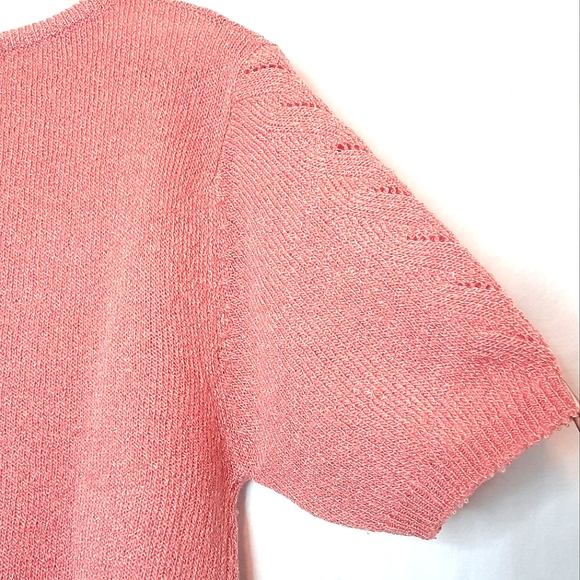 TAN JAY Dusty Rose, Short Sleeve, Knit Pullover - Picture 3 of 5
